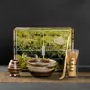 Juego de Cuenco Cerámico Estilo Japonés para Matcha Transfronterizo con Batidor de Té, Juego de Cuatro Piezas Horneado en Horno, Disponible en Varias Opciones de Empaque en Caja de Color