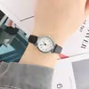 Reloj de mujer estilo coreano, popular en transmisiones en vivo, reloj con correa de cuero, reloj de cuarzo de cristal de alta gama para mujer, reloj de pulsera de moda para examen