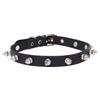 Colar de Couro Punk Rock Popular Europeu e Americano para Mulheres, Tendência de Moda Personalizada Gargantilha Bondage Joia Transfronteiriça