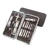 Conjunto de Cortadores de Unha de Aço Inoxidável, Conjunto Completo com 12 Peças, Ferramentas de Manicure e Beleza, Kit de Beleza, Cortadores de Unha, Conjunto de Tesouras de Unha