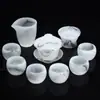 Xícara de Porcelana de Jade Branco Colorido de Cristal de Alta Qualidade com Tampa de Vidro, Xícara Mestra, Caixa de Presente para Conjunto de Chá Kung Fu
