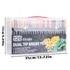 Set de Plumas de Acuarela de Doble Punta Transfronterizo, Punta Suave, Lavable, Plumas de Dibujo Artístico para Niños, Secado Rápido, No Descolorante, Capas de Color