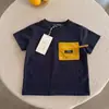 Camiseta de manga corta para niños 2026 Verano Nueva con Bolsillo para Niños y Niñas, Top Sencillo sin Cierre para Bebés