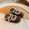 Turbante Estilo Hada Retro Medias Zapatillas de Casa Ropa de Exterior para Mujer Verano 2026 Mules de Suela Plana con Faldas Zapatillas Mary Jane