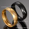 Europa y Estados Unidos nuevo anillo caliente de acero inoxidable con incrustaciones de oro y 3 diamantes anillo para amantes explosiones de AliExpress