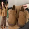 Zapatos Birkenstock de suela gruesa estilo retro británico para mujer, novedad otoño 2026, slip-on, que aumentan la altura, de corte profundo, zapatos de una sola pieza