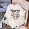 Camiseta Branca de Algodão Puro Manga Curta Estilo Retrô Americano para Mulheres Verão 2025 Nova Camiseta de Verão Solta Tamanho Grande Top