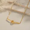 Colar Twist Geométrico Torcido Aço Inoxidável Não Desbota Acessório Tendência Joia para Mulheres Moda Simples de Nicho Ecológico
