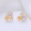 Accesorios para Aretes DIY Sencillo Flor Mate Tridimensional Soporte Vacío para Aretes de Perlas Retro Temperamento Fresco Soporte para Aretes