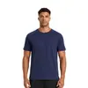 Camiseta de Cuello Redondo de Comercio Exterior para Hombre, Secado Rápido, Transpirable, Camiseta Estampada, Alta Elasticidad, Corte Holgado, Logo Estampado, Camisa de Manga Corta para Hombre para Deportes al Aire Libre