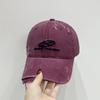 Gorra de Béisbol Lavada y Desgastada de Moda Estilo Japonés para Hombres y Mujeres Nuevo Estilo de Primavera y Otoño Gorra de Copa Suave Bordada Distintiva con Agujeros