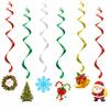 Sombrero de Papá Noel, árbol de Navidad, campana, adornos de panal, bandera navideña, abanico de papel, soporte para pastel de flores, adornos en espiral