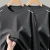 [Destacado] Camiseta de manga larga para hombre, adecuada para primavera y otoño, estilo casual, cuello redondo, corte holgado, transpirable, versátil y ligera, camiseta interior