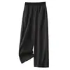Calça de Lã Plus Size Outono/Inverno 2025 Cintura Alta Bloco de Cores Emagrecedora Calça Feminina 100kg Menina Curvilínea Calça Scimitar 1752