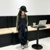 Conjunto de Primavera y Otoño para Niñas 2026 Nuevo Estilo Coreano para Niños Cuello Redondo Ropa Interior Overol de Mezclilla Conjunto de Dos Piezas Elegante