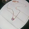Collar de Perlas con Lazo de Flores y Corazón Estilo Europeo y Americano, Cadena Clavicular Elegante de Nicho, Collar de Lujo Ligero de Moda de Gama Alta para Mujer