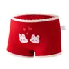 Roupa Íntima Feminina Algodão Puro Infantil Boxer de Cintura Média Categoria a Algodão Ano do Zodíaco Meninas 3-13 Anos Sem Presilha na Bunda Desenho Animado