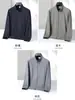 Jaqueta casual masculina plus size de cor sólida com gola alta tipo pele, respirável em malha, fresca ao toque, hipoalergênica, caimento solto, casaco casual para pessoas maiores