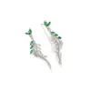 Pendientes de circonita transfronterizos europeos y americanos, estilo largo, pendientes de alta gama, nicho de otoño e invierno, simples y versátiles, venta al por mayor