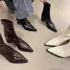 Nueva colección otoño/invierno 2025: Botines de tacón medio, estilizados, con tacón grueso, punta fina y cremallera trasera, botas versátiles de tacón alto para mujer
