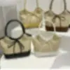 Bolso de Hombro de Paja Tejida con Bloques de Color, Bolso de Mano Grande de Moda Casual, Bolso de Hombro de Novedad con Lazo para Mujer, Verano 2025