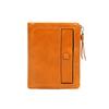 Cartera corta de cuero genuino con capa superior de piel de vaca encerada y aceite, cartera vintage con tarjetero, tarjetero vertical, monedero