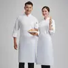 Ropa de Trabajo para Cocina de Restaurante de Hotel Hombres Talla Grande Cocina Trasera de Restaurante Uniforme de Chef Blanco Puro Manga Larga Doble Botonadura Bata de Cocina Corta