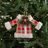 Decorações de Natal Tecido de Pelúcia Meias de Natal Chapéus Decorações de Roupas Decoração de Árvore de Natal Pequenos Pingentes