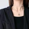 Collar sencillo de perlas de imitación para mujer, estilo dulce y frío, de doble capa, con avatares, suministro directo de fábrica.