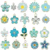 20 Estilos de Flor Blanca Lirio Cinco Pétalos Colgantes de Aleación Accesorios para Pulsera Llavero DIY