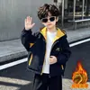 Chaqueta reversible de invierno para niños con forro de polar, estilo coreano, abrigo grueso de algodón con capucha de moda para niños, calidad de exportación