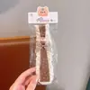 Pinza de tela suave color café para flequillo de niños con lazo de encaje, Diadema mágica para niñas, Accesorio para peinar el cabello de bebé
