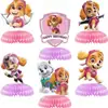 Artigos de Festa Cão Rosa Decorações de Favo de Mel Decorações de Aniversário Patrulha Canina Decorações de Mesa de Favo de Mel Atacado