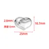 Cuentas Pulidas Huecas en Forma de Corazón, Cuentas Sueltas, Cuentas Barrocas, Accesorios de Acero Inoxidable, Materiales para DIY de Collares y Pulseras, Cuentas con Agujero Pasante
