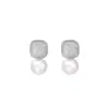 Brincos de Tarraxa com Pérolas Swarovski Personalizados Brincos de Coração com Zircônia Design de Temperamento de Luxo Leve Brinco Simples Versátil para Mulheres