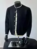 Cardigan Patchwork Design da Fábrica Original 2026 Outono Novo Estilo Jaqueta Tricô Casual Estilo Preguiçoso Falso Duas Peças Bloqueio de Cor