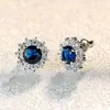 Amazon nuevos accesorios pendientes de girasol de diamante redondo platino una generación de pendientes de moda ol