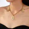 Colar com pingente de concha estilo praia personalidade moda simples design de nicho alta qualidade