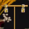 Pendientes de circonita de lujo transfronterizos europeos y americanos, pendientes de alfiler de plata 925, suministro en stock, pendientes de estilo frío.