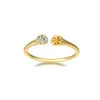 Anillo de Apertura de Perla de Plata de Ley S925 Portador Vacío para Mujeres DIY Moda Perla Redonda Ámbar Cera de Abeja Anillo de Diseño de Nicho