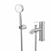 Grifo para Lavabo Caliente y Frío Transfronterizo Agujero Único Lavabo Lavamanos Acero Inoxidable Juego de Grifería para Lavabo con Ducha