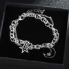 Pulsera de Moda Estilo Coreano para Mujer Estilo Frío Doble Capa Apilada Estrella Luna Hip-Hop Pulsera de Moda Pulsera Distintiva Versátil