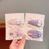 Pinzas para el pelo de encaje estilo coreano para niñas, primavera y verano, accesorios para el pelo de dibujos animados, pasadores de encaje de colores caramelo