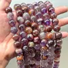 Tiras de Cuentas Redondas Moradas Fantasma Natural para Joyería DIY Accesorios de Collar Hecho a Mano Venta al por Mayor Cuentas Sueltas de Cristal Morado