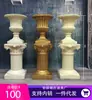 Nova Decoração de Casamento Coluna Romana Dourada Suporte para Vaso de Flores Estilo Europeu Listrado Troféu Fibra de Vidro Adereços de Casamento