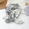 100% Algodón Diseño Coreano Cuadros Azules Cuadrado Pequeño Bufanda para Mujer Primavera Verano Versátil Combinación Camisa Decoración Bufanda Pequeña para Cuello Bufanda de Seda
