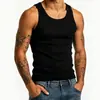 Camiseta sin mangas de algodón puro para hombre para exportación, transpirable y absorbente del sudor, camiseta deportiva sin mangas para fitness, camiseta interior deportiva para hombre europea y americana