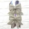 En stock moño de Navidad, moño de algodón perlado con purpurina dorada, adorno colgante para árbol de Navidad, decoración de hotel, centro comercial, KTV