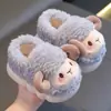 Pantuflas de algodón para niños niñas invierno niños lindo niños bebé hogar cálido fondo grueso bolsa talón antideslizante felpa pantuflas