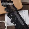 7,5 cm de largura Preto e branco dupla face tridimensional flor elevada rede oculta seda de leite bordado solúvel em água renda acessórios de decoração de vestuário